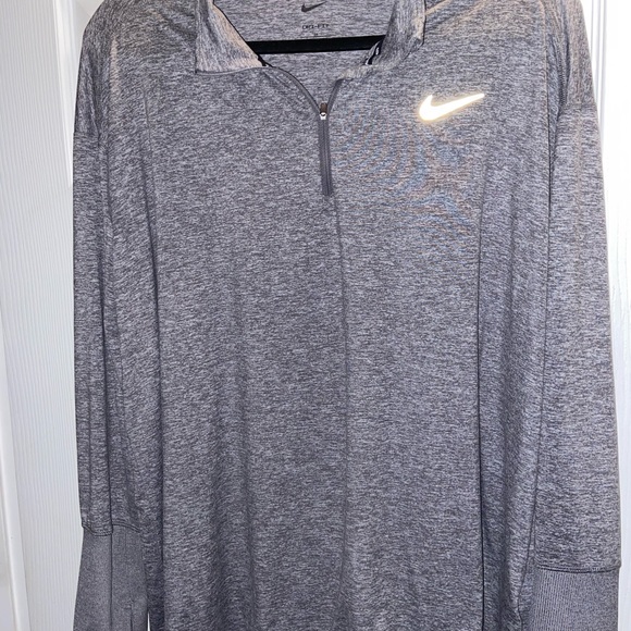Nike Heather Gray Dri-FIT Running Top - Picture 1 of 4